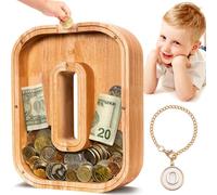 SummiDate Hucha Letras de Madera, Personalizar Nombre Alcancía Letras A-Z para Infantil Niñas Niños,Creativa para Regalo de Cumpleaños/Decoración del Hogar/Recuerdo