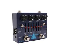 summina Bass Distortion Pedal Alpha Omega Dual Modes DI Box 6--Band EQ Headphone Output Amp Simulator Bass Effects Pedal Aluminum Blue