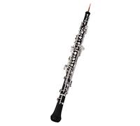 summina Instrumento de oboe profesional llave C estilo semiautomático, teclas niqueladas, instrumento de viento de madera con guantes de caña de oboe, funda de cuero, bolsa de transporte, paño de