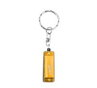 summina Llavero armónica de 4 agujeros, 8 tonos, llave de C, armónica pequeña, mini instrumento musical para principiantes, estudiantes, dorado