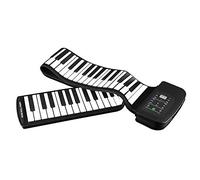 summina Piano de Teclado Enrollable Plegable (88 Teclas), portátil de silicona, flexible, plegable, plegable, con batería, pedal de sostenido