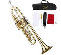 summina Trompeta Bb B Flat Brass Trompetas Instrumento con boquilla guantes para estudiantes estándar principiantes y profesores