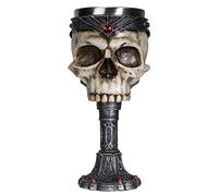 SUMMIT COLLECTION Crowned Gothic Osario Skull - Copa de vino extraíble de acero inoxidable con inserto de acero inoxidable, copa ceremonial sacrificial, cáliz de vino, 7 onzas líquidas, decoración de