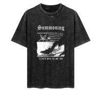 Summoning Let Mortal Heroes Sign Your Fame Men's T-Shirt Unisex Black Cotton Hip Hop Print tee Shirts XL