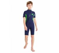 Summshall 2MM Traje de Neopreno para Niños Niñas, Térmico Traje de Baño Ultra Elástico Cálido Traje de Buceo Delantera Cremallera Kids Shorty Wetsuit para Hacer Snorkel Buceo Natación Surf