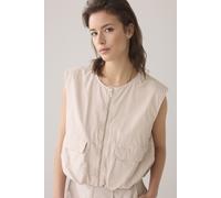Summum Woman Gilet Summer Plain Weave Pebble Beige Talla: S | Chaquetas Outlet | Mujer | Marrón