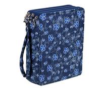 Sumnacon 120 Agujeros Estuche de lápiz, Bolsa de lápiz para Dibujo Profesional o Aficionado (Flor Azul)
