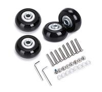 SUMNACON 4 ruedas negras de metal y goma 40 x 18 mm para maleta de equipaje con ruedas de goma para maleta de equipaje, ver imagen, 40x18mm, Fashion