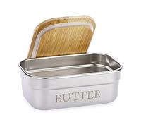 SUMNACON Contenedor de mantequilla de acero inoxidable con tapa, recipiente para mantequilla de encimera con capacidad para 1 mantequilla de la costa oeste, recipiente de mantequilla de cocina para el