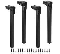 SUMNACON Negro 35CM 4 Unidades Mesa Plegable Patas de Hierro para Mueble, Fácil Montaje Alto Uso