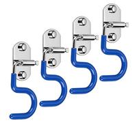 Sumnacon Organizador de escobas para fregona, 4 piezas tipo S, organizador de herramientas de limpieza montado en la pared, soporte para escobas y rastrillos, soporte de acero inoxidable resistente