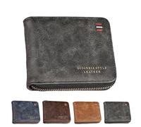 Sumneo Cartera para hombre de piel auténtica, 2 pliegues, 12 compartimentos para tarjetas, con caja de regalo, varios colores a elegir, Negro , large, Clásico