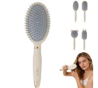 Sumneo Lindo cepillo de almohada de oso - Cepillo de pelo sin tirones para desenredar el pelo largo y el pelo mojado, cepillo de masaje antitirones con diseño de animales para mujeres y niños (ovalado