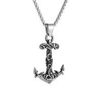 Sumpgle Ancla pirata vikingaColgante de joyería de acero inoxidable accesorio retro para hombre de estilo náutico de acero al titanio único