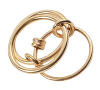 Sumpgle Anillo ajustable minimalista de acero de titanio con tres dedos para mujeres y hombres, joyería hip-hop, diseño transformable, regalo, 6, Chapado en oro de 18 quilates