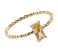 Sumpgle Anillo cuadrado de acero de titanio chapado en oro de 18 quilates, minimalista, para mujer, con gemas multicolor, regalo para ella, 6, Chapado en oro de 18 quilates