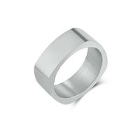 Sumpgle Anillo cuadrado unisex minimalista de acero inoxidable Joyería única de acero al titanio de cuatro lados