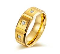 Sumpgle Anillo de acero al titanio de 8 mm Unisex para hombre y mujer con incrustaciones de diamantes mate cepillados Anillo de boda Joyería de estilo hip hop y rock