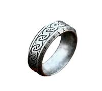 Sumpgle Anillo de acero de titanio Anillo unisex minimalista vintage con letras vikingas para hombres y mujeres bisutería de moda
