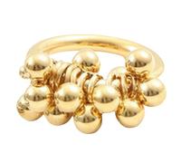 Sumpgle Anillo de acero de titanio chapado en oro de 18 quilates para mujer, diseño minimalista, joyería de regalo, 6, Chapado en oro de 18 quilates