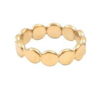 Sumpgle Anillo de acero de titanio chapado en oro de 18 quilates para mujer, diseño minimalista y elegante, joyería de regalo, 8, Chapado en oro de 18 quilates
