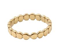 Sumpgle Anillo de acero de titanio chapado en oro de 18 quilates para mujer, diseño minimalista y elegante, joyería de regalo, 8, Chapado en oro de 18 quilates