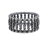 Sumpgle Anillo de acero de titanio de estilo nórdico Vintage Punk Bone Spike Band Joyería de moda para hombre Accesorio de motociclista retro