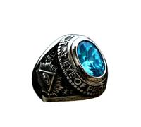 Sumpgle Anillo de acero inoxidable para hombre G.V Réplica original Titanio Acero circón Piedra Vintage Masonería Joyería Estilo de moda