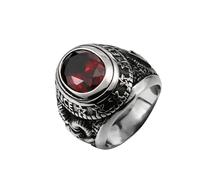 Sumpgle Anillo de acero inoxidable para hombre G.V Réplica original Titanio Acero circón Piedra Vintage Masonería Joyería Estilo de moda