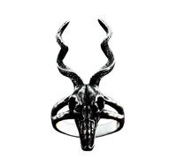 Sumpgle Anillo de calavera de carnero de fundición de acero inoxidable Anillo de rosa de acero de titanio retro europeo y americano