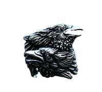 Sumpgle Anillo de cuervo inspirado en la mitología nórdica para hombre Anillo de declaración de acero inoxidable de acero vikingo de joyería vikinga de acero inoxidable Crow
