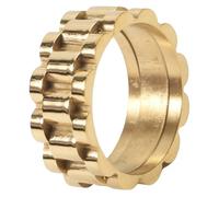 Sumpgle Anillo de eslabones de acero de titanio, estilo francés, joyería de inspiración vintage, regalo para mujer, 6, Chapado en oro de 18 quilates