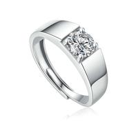 Sumpgle Anillo de plata S925 para hombre, ajustable, moissanita, para regalos, Adjustable