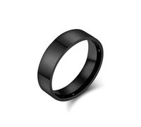 Sumpgle Anillo minimalista de acero al titanio liso plano por fuera curvo por dentro Joyería clásica unisex para el uso diario de estilo neutro