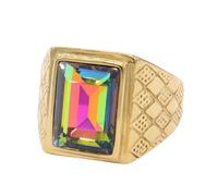 Sumpgle Anillo minimalista de acero de titanio y oro para hombre, joyería de metal para uso diario, 8
