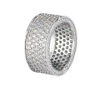 Sumpgle Anillo unisex de cinco filas de circonita cúbica, joyería de moda con diseño moderno para uso diario y regalo, 8