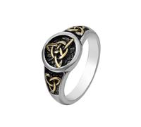 Sumpgle Anillo vikingo para hombre, inspirado en la mitología nórdica, anillo de acero de titanio, joyería vikinga, símbolo vikingo, anillo de guerrero vikingo nórdico, 10