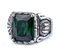 Sumpgle Anillos de piedras preciosas vintage Joyería de acero inoxidable para hombre Anillos de corona de circón únicos Conjunto de accesorios de moda