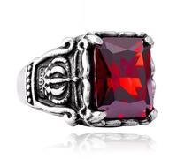 Sumpgle Anillos de piedras preciosas vintage Joyería de acero inoxidable para hombre Anillos de corona de circón únicos Conjunto de accesorios de moda