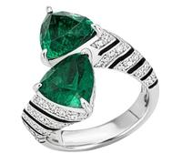 Sumpgle Art Deco - Anillo ajustable verde esmeralda con detalles texturizados, joyería de gema verde profundo para regalo para mujer, Earrings