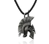 Sumpgle Casco de guerrero espartano Colgante de acero de titanio Collar de acero inoxidable para hombre Joyería de máscara de guerrero griego vintage