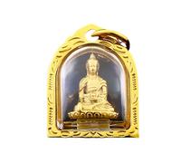 Sumpgle Colgante de Buda de acero inoxidable Estatua de Buda de oro Joyería religiosa Amuleto espiritual Moda para hombres Regalo único Accesorio retro