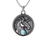 Sumpgle Colgante de unicornio de acero inoxidable Hip Hop Joyería de piedras preciosas Collar de medallón único para hombres Accesorio de acero de titanio de moda
