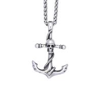 Sumpgle Colgante modelo de ancla de calavera de acero inoxidable joyería de estilo hip hop para hombre accesorio de collar de acero de titanio