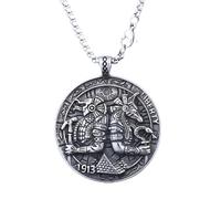 Sumpgle Collar colgante Anubis de acero inoxidable Mitología egipcia retro Dios de los muertos Collar colgante de acero de titanio único Joyería