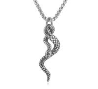 Sumpgle Collar colgante de acero de titanio en forma de serpiente Joyería única para hombre Tendencia de moda euroamericanaCadena de serpiente de acero inoxidable