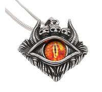 Sumpgle Collar colgante de acero de titanio Evil Eye Skull Ox Eye Euro-American Vintage Trend Joyería única para hombre Amuleto de acero inoxidable