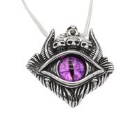 Sumpgle Collar colgante de acero de titanio Evil Eye Skull Ox Eye Euro-American Vintage Trend Joyería única para hombre Amuleto de acero inoxidable