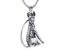 Sumpgle Collar colgante de esfinge de acero inoxidable mitología egipcia estilo retro accesorio de moda unisex