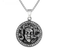 Sumpgle Collar colgante Medusa mitología griega Pelo de serpiente Acero de titanio Diamantes de imitación Joyería de moda adornada Accesorio exquisito